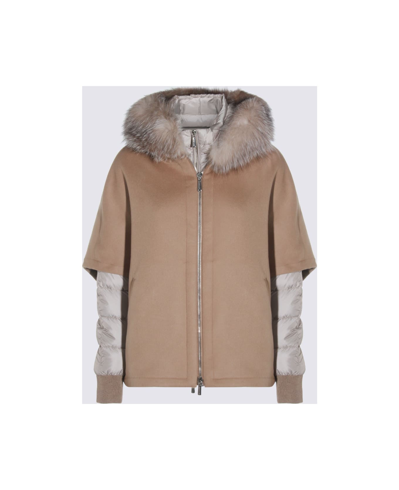 Moorer Beige Wool Down Jacket - Brown