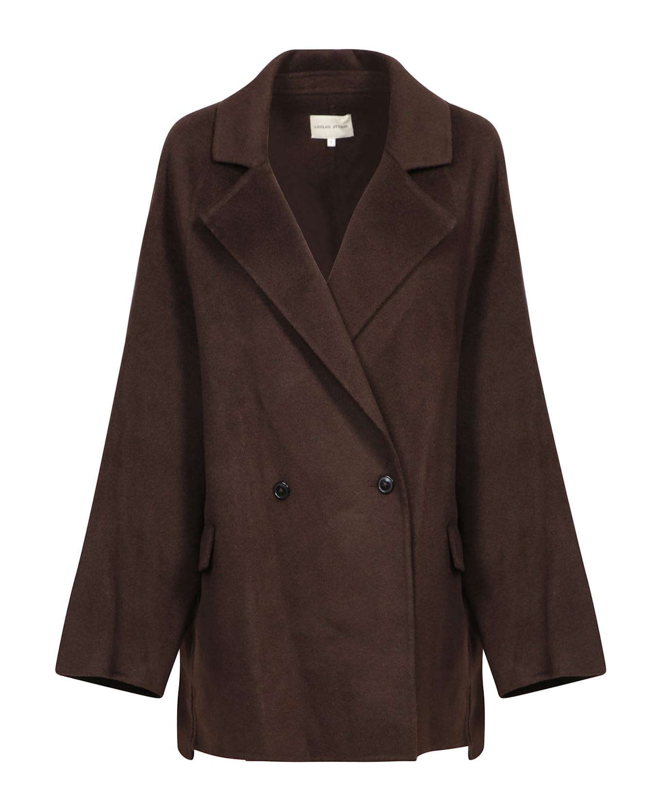 Loulou Studio Brown Short Cashmere Wool Coat - Brown