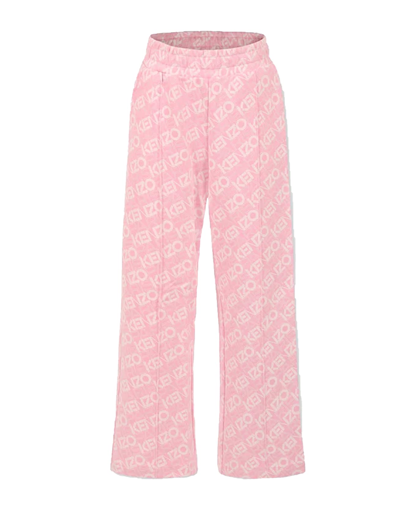 Kenzo Kids Pink Trousers For Girl With Logo - Pink