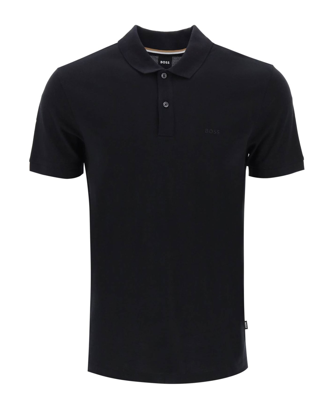 Hugo Boss Organic Cotton Pallas Polo Shirt - BLACK (Black)