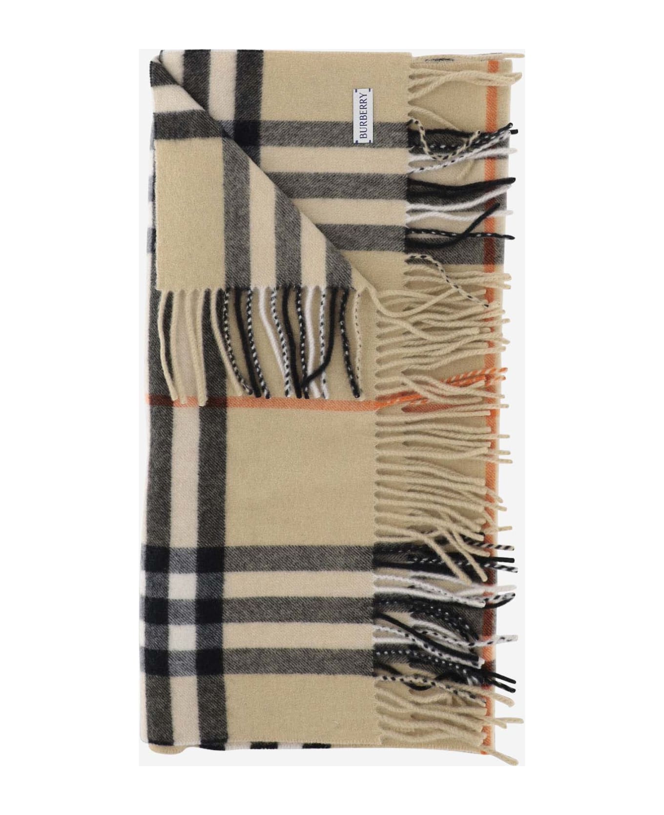 Burberry Cashmere Check Scarf - Sand