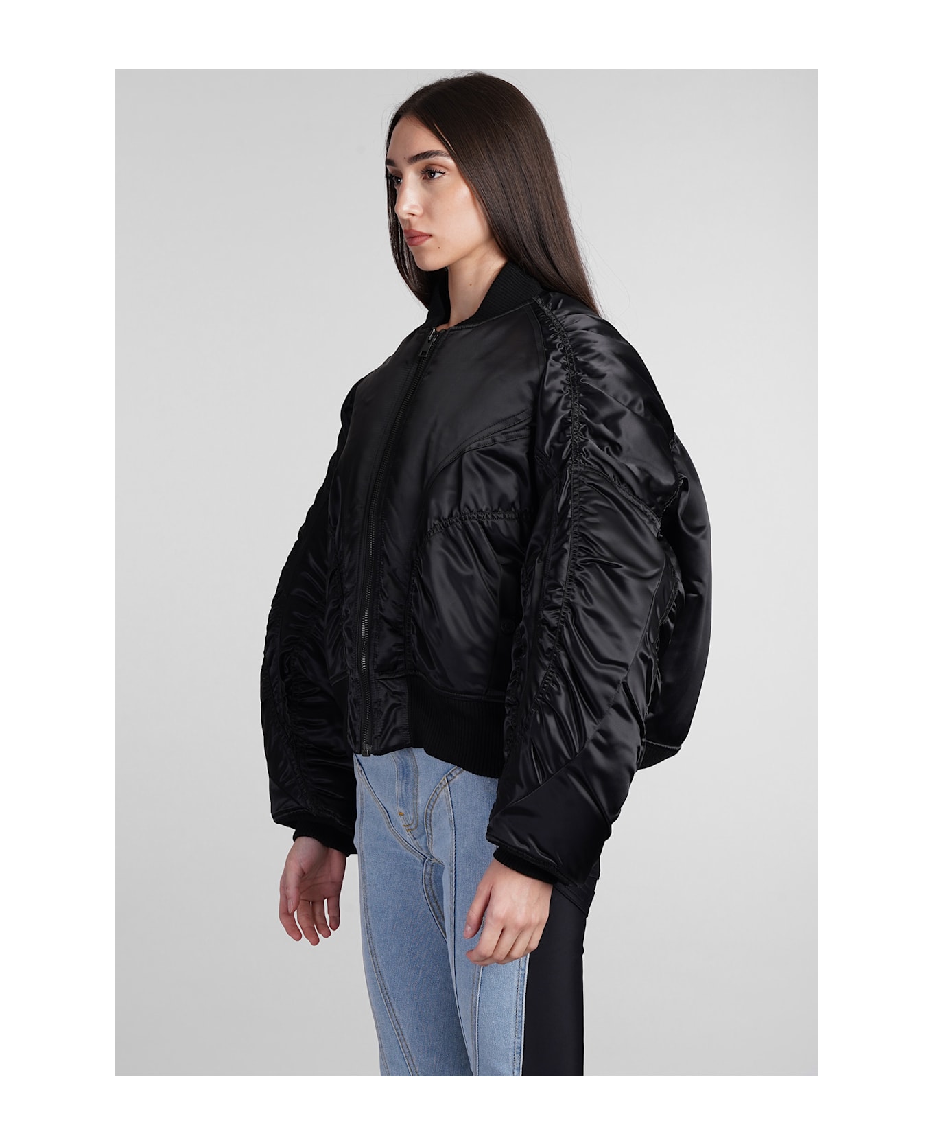 Mugler Bomber In Black Nylon - black