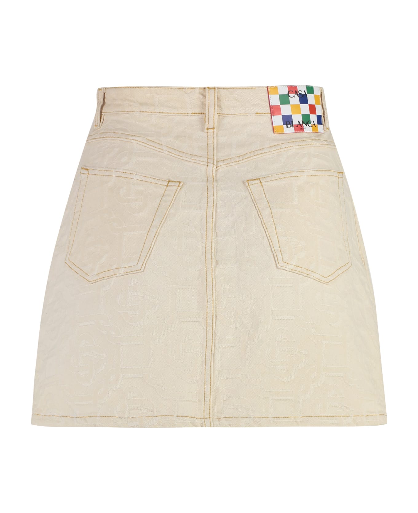 Casablanca Denim Mini Skirt - panna