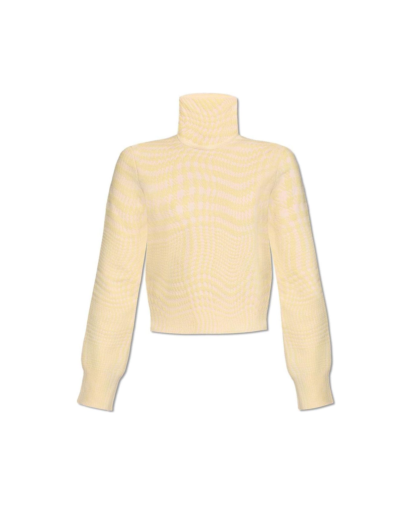 Burberry Warped Houndstooth Jacquard High-neck Jumper - Cameo ip pattern