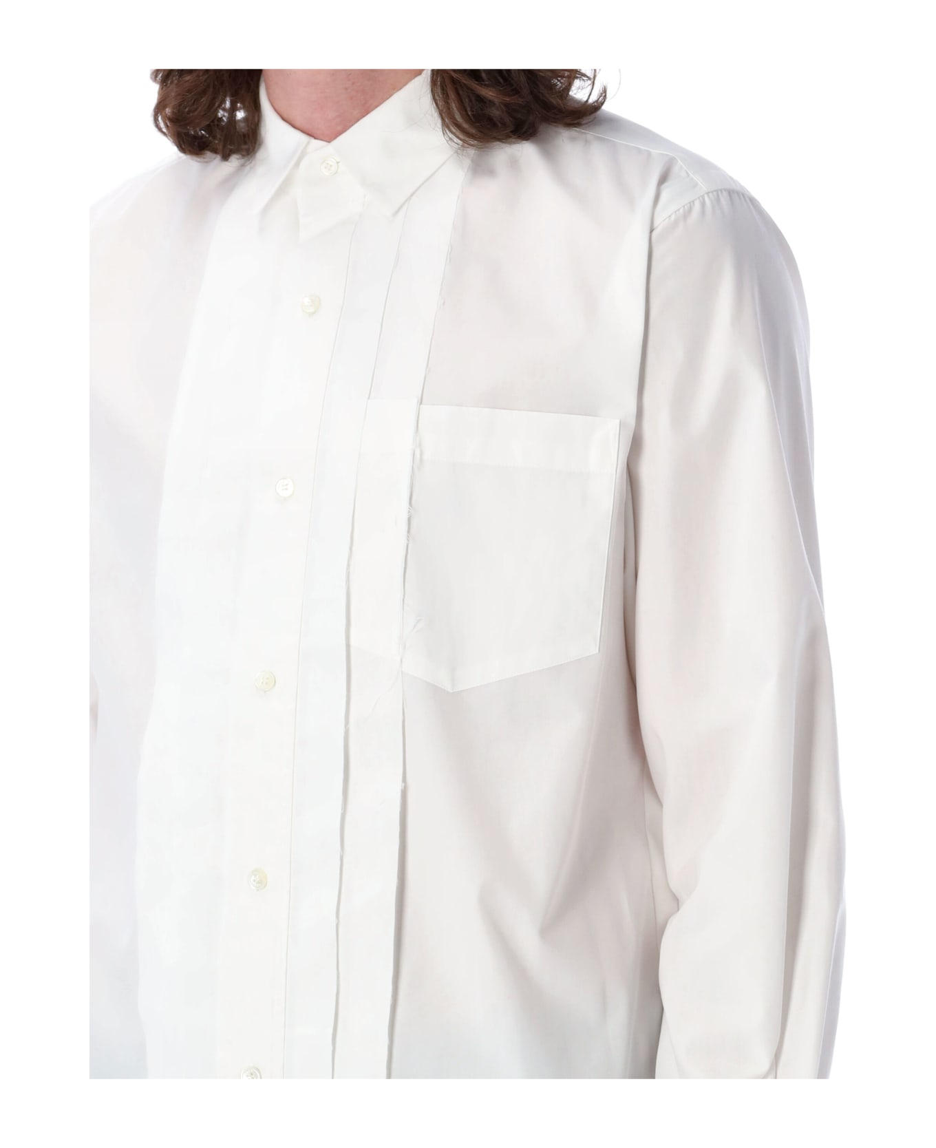 Sacai Popeline Cotton Shirt - OFF WHITE