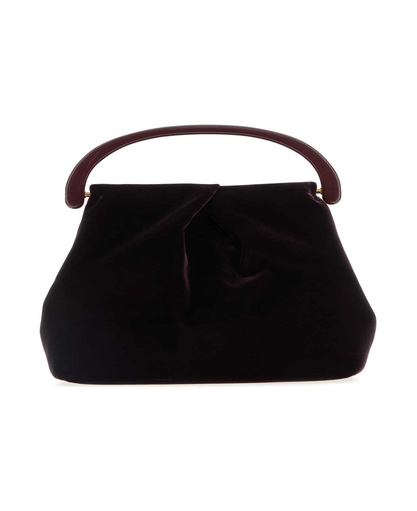Dries Van Noten Purple Velvet Handbag - DARKPURPLE