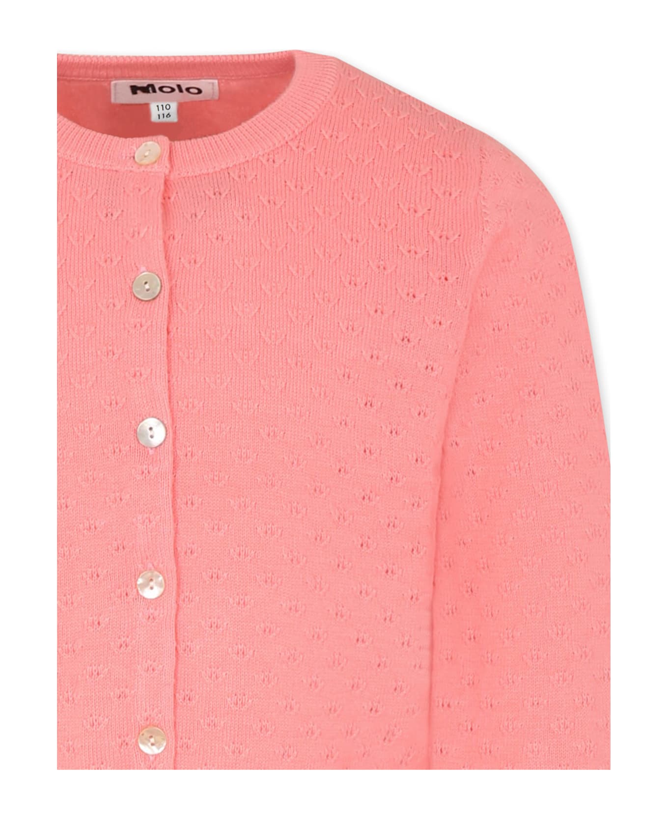 Molo Pink Cardigan For Girl - Pink