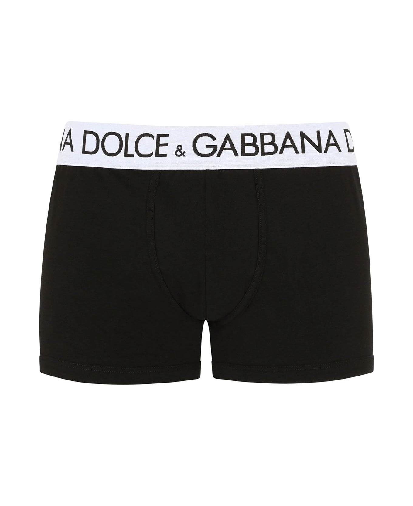 Dolce & Gabbana Cotton Boxer Briefs With Logo Band - NERO (Black)