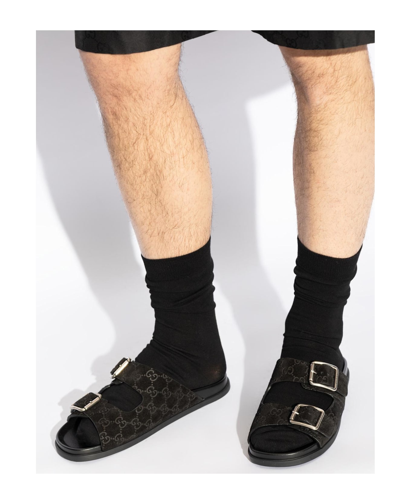 Gucci Suede Slippers - Black