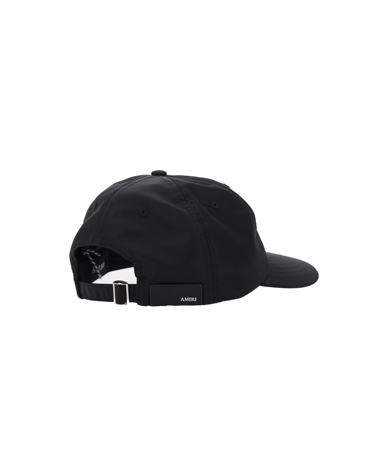AMIRI Black Baseball Cap With With Logo Lettering Embroidery In Tech Fabric Man - Black