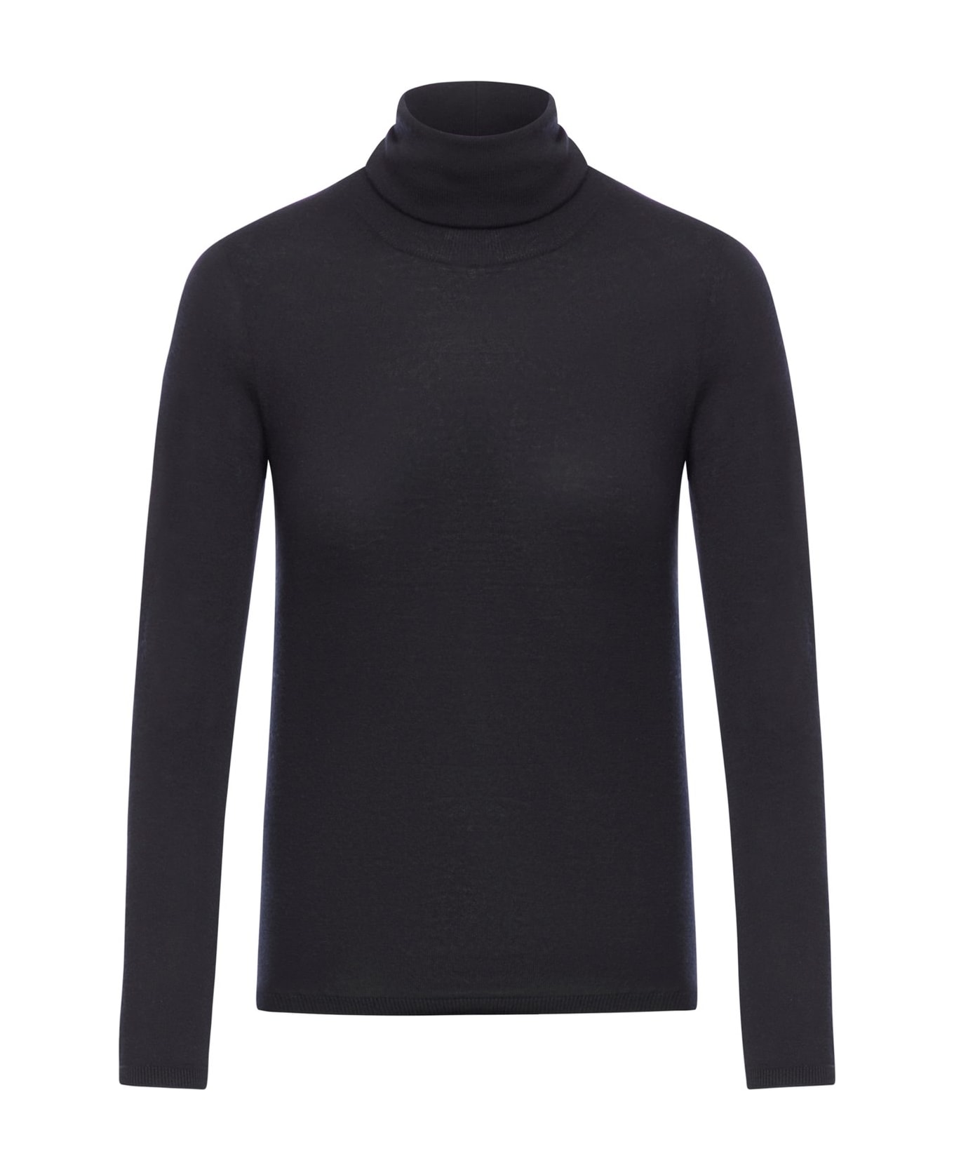 Max Mara Turtleneck Long-sleeved Knitted Top - Nero