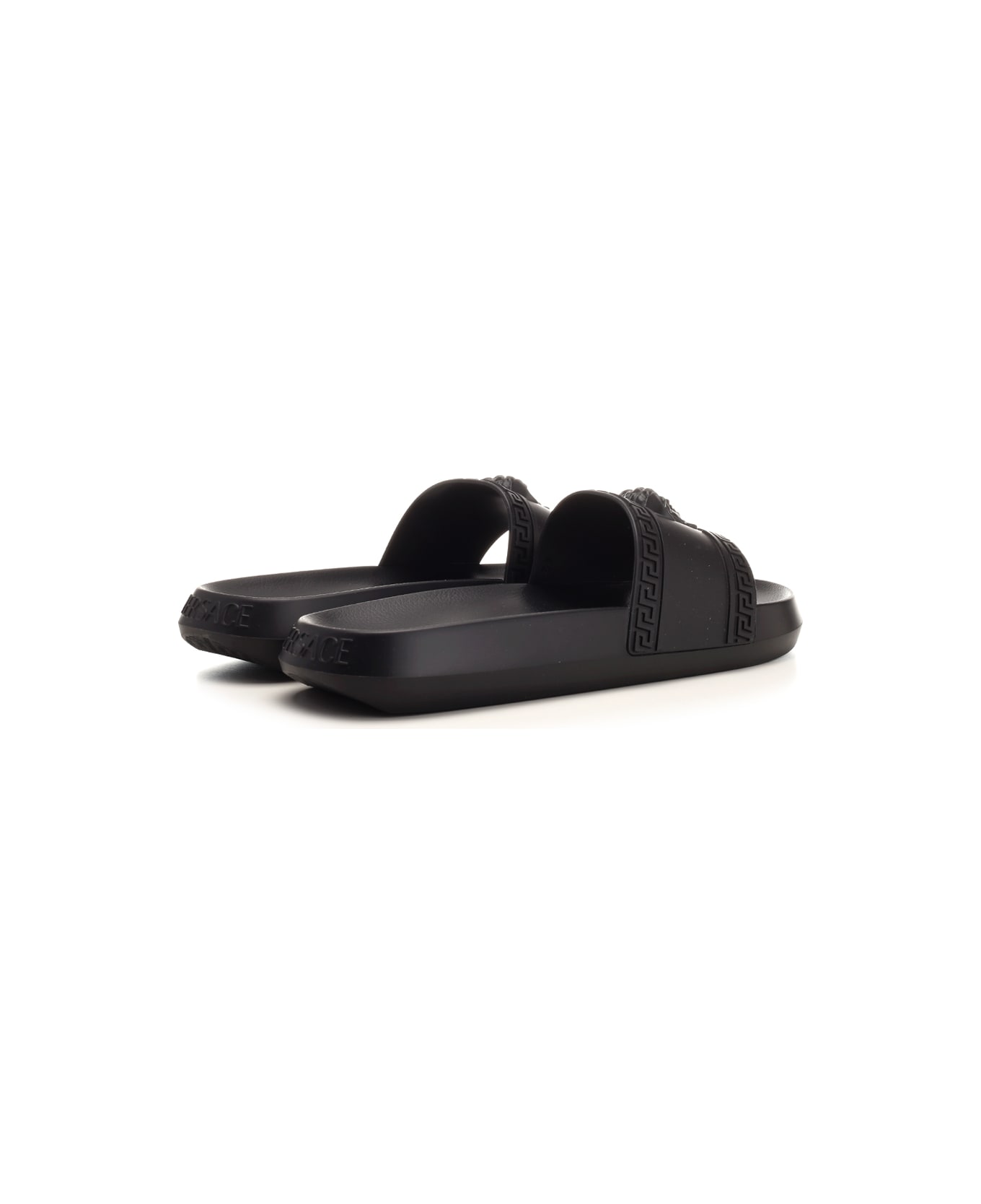 Versace Black 'palazzo' Slides - Black