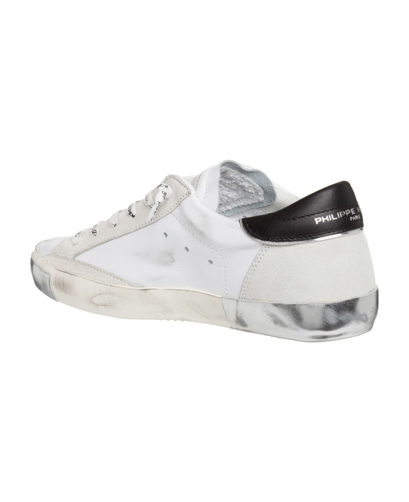 Philippe Model Prsx Leather Sneakers - Blanc/argent