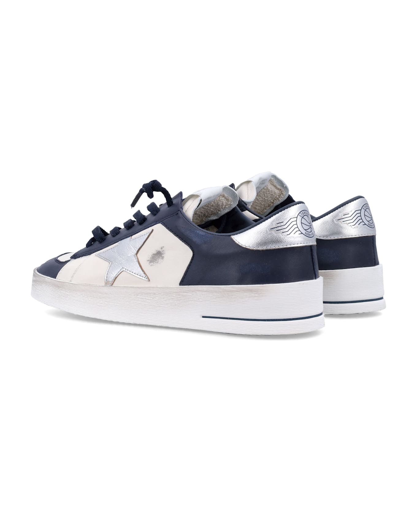 Golden Goose Stardan Sneakers - Optic White/navy/silver