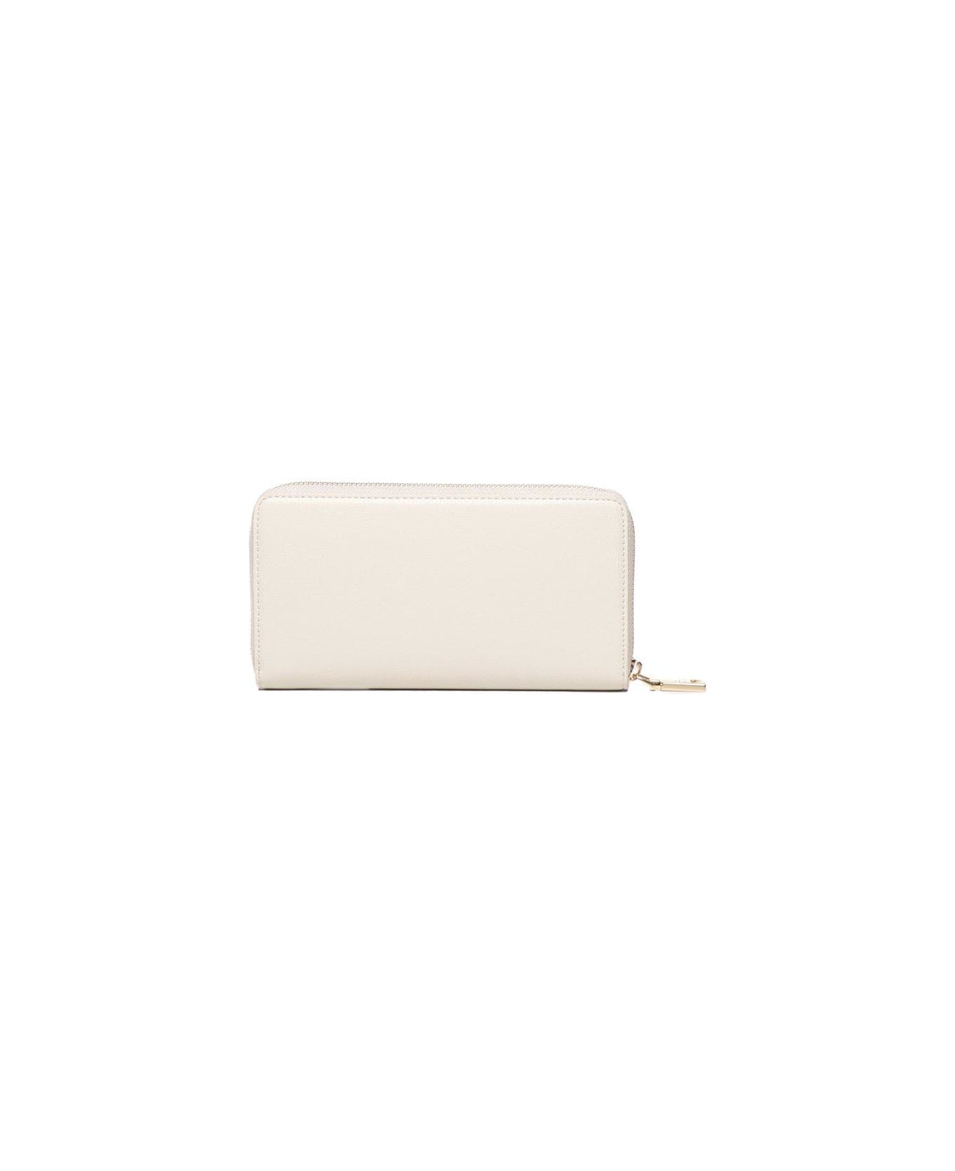 Love Moschino Logo Lettering Zipped Wallet - Ivory