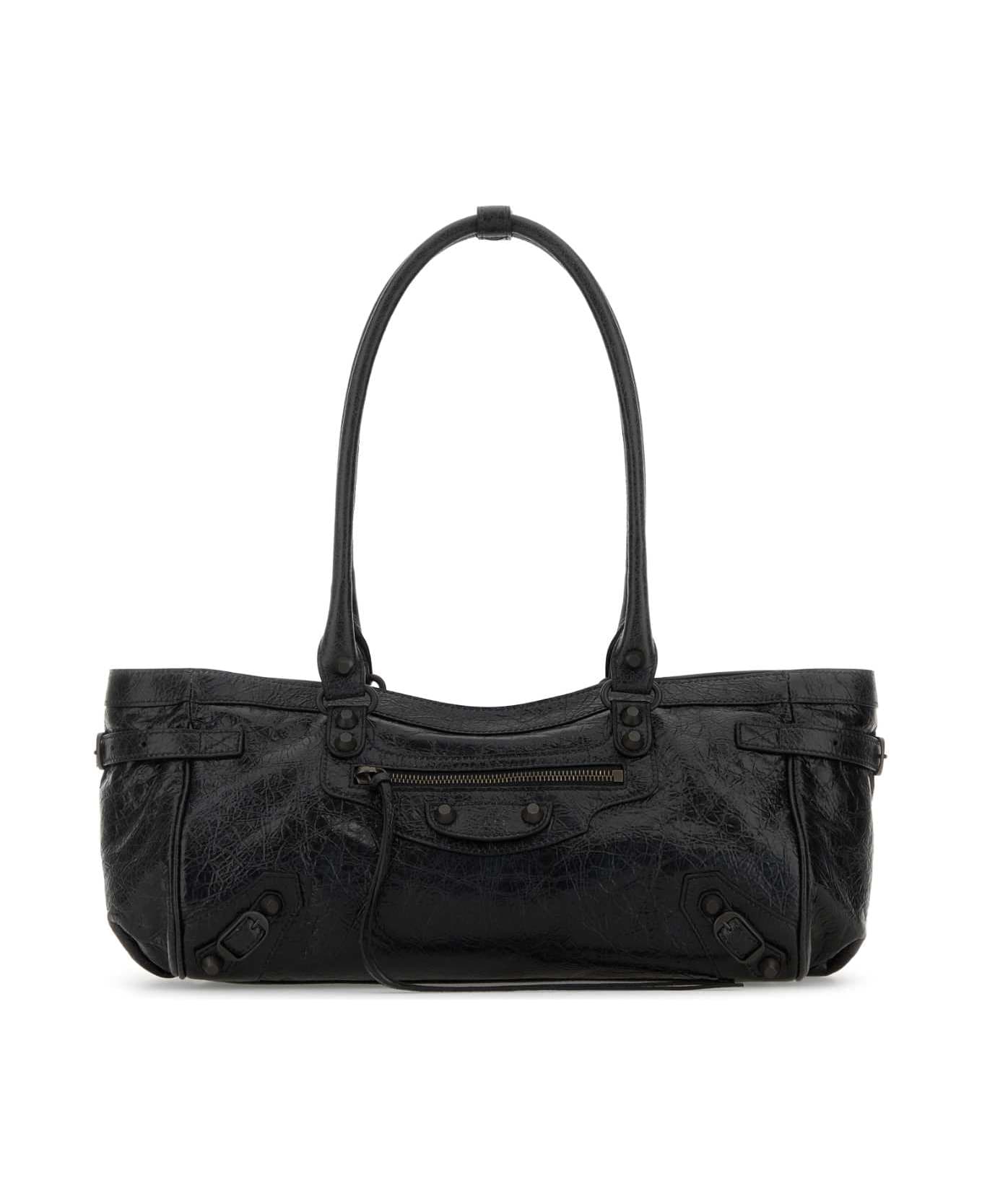 Balenciaga Black Leather Le City East-west Shoulder Bag - BLACK
