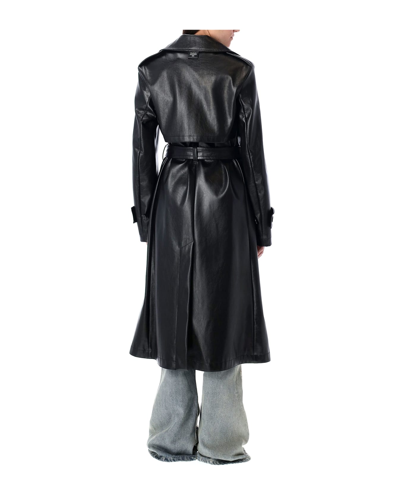 Acne Studios Eco Leather Trench Coat - BLACK