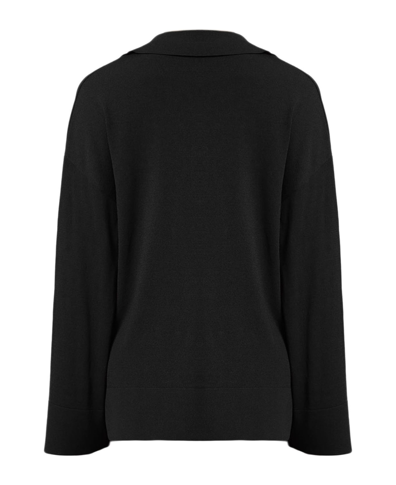 Alpha Studio Polo Shirt In Solid Color Black Viscose - Black