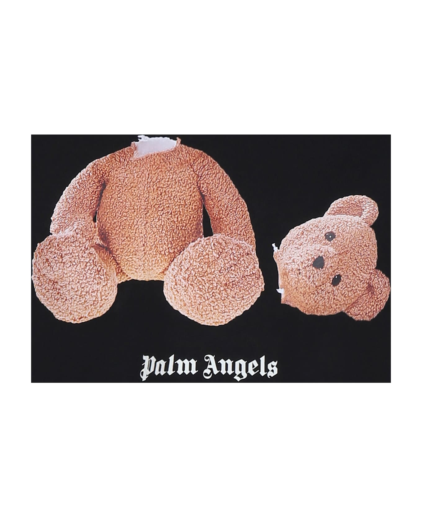Palm Angels Black T-shirt For Boy With Bear - Black