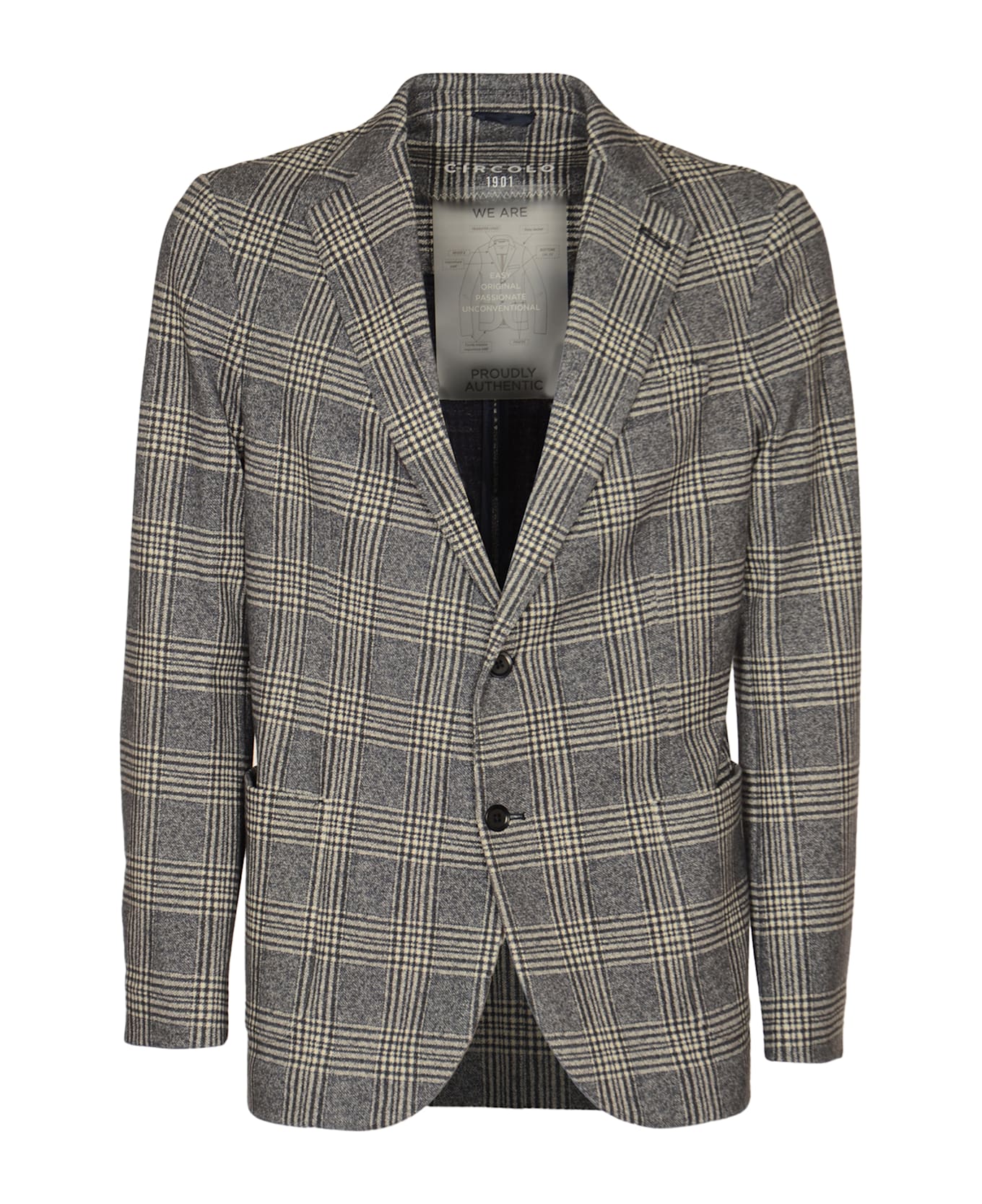 Circolo 1901 Check Patter Buttoned Blazer - Blue