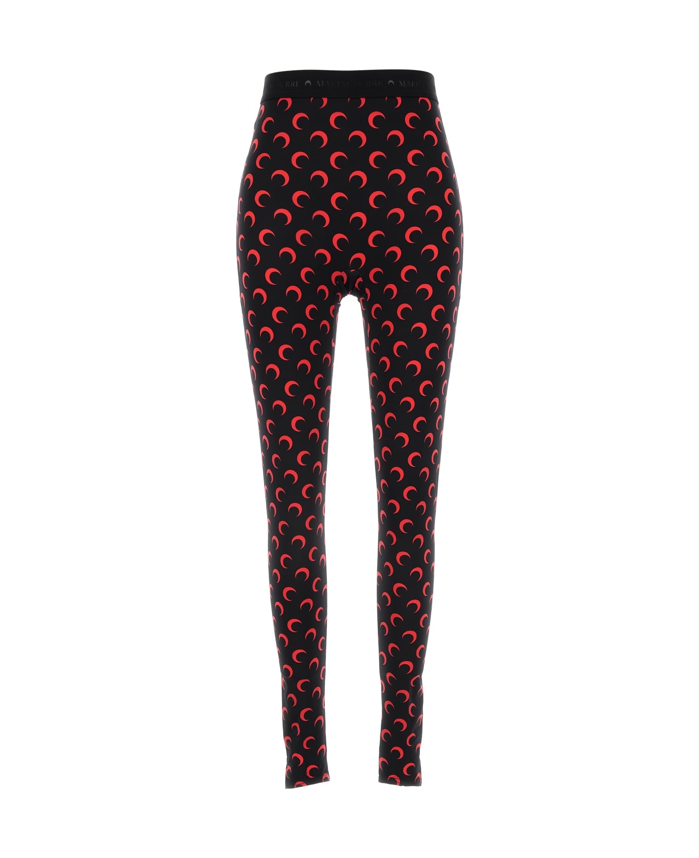 Marine Serre Moon Printed Jersey Stirrup Leggings - BLACKRED