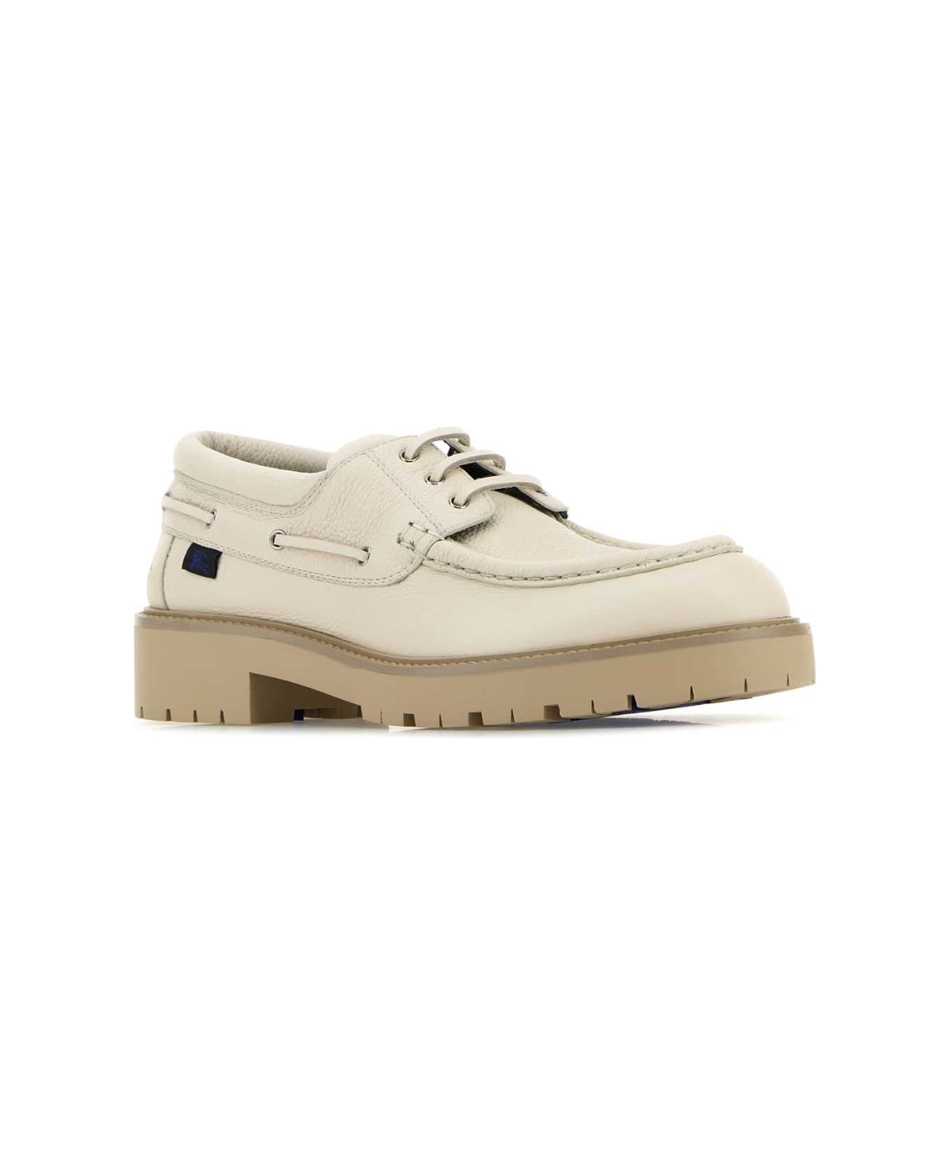 Burberry Beige Leather Raft Loafers - NUTMEG