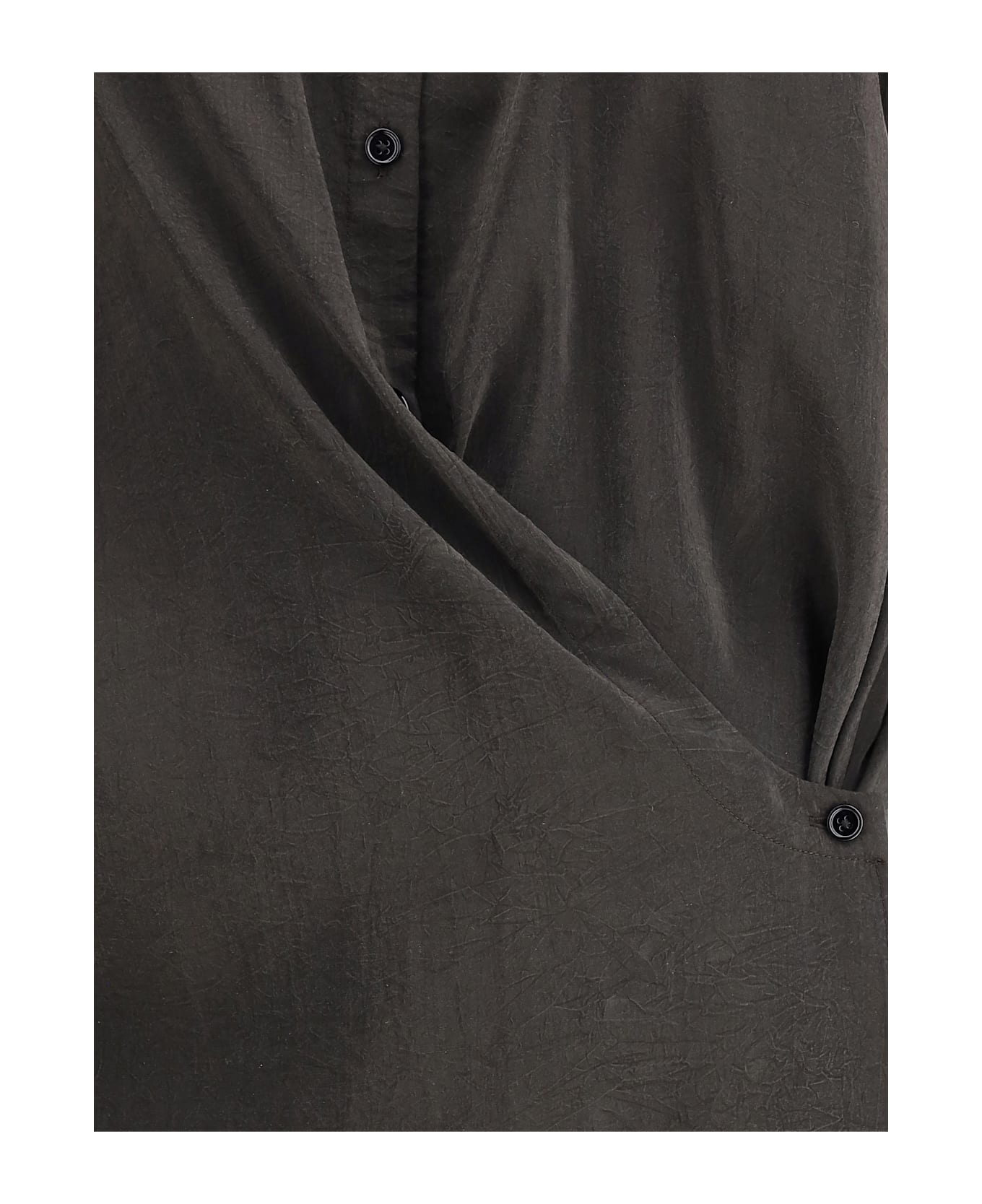 Lemaire Silk Chemisier Long Dress - Dark Espresso