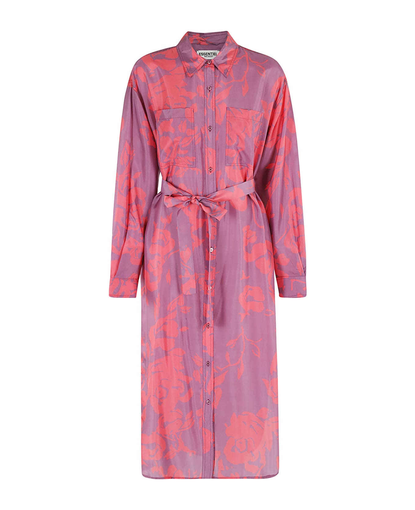 Essentiel Antwerp Foxglove Silk Shirt Dress - Gr