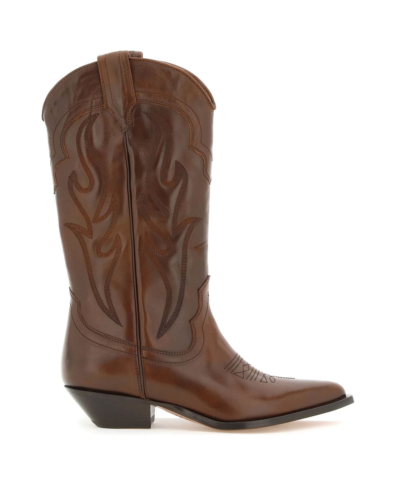 Sonora Brushed Leather Santa Fe Boots - BROWN (Brown)
