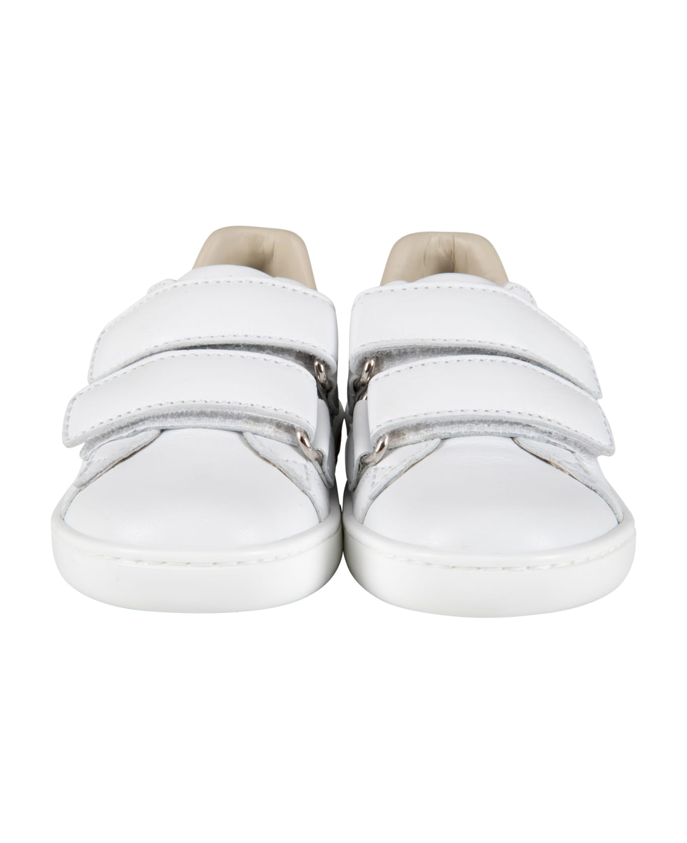 Gucci White Sneakers For Kids With Double Gg - White