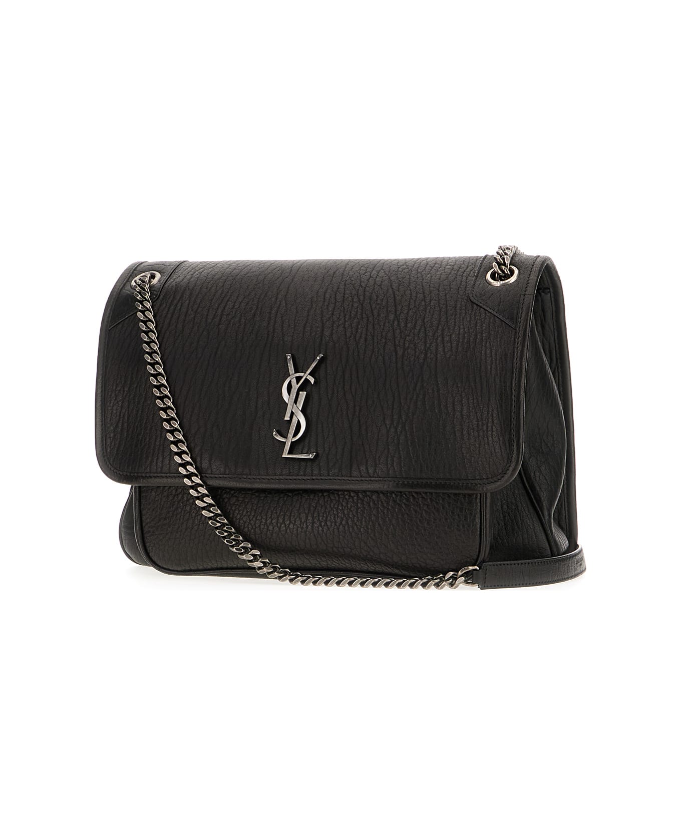 Saint Laurent Black Nappa Leather Large Niki Shoulder Bag - Black