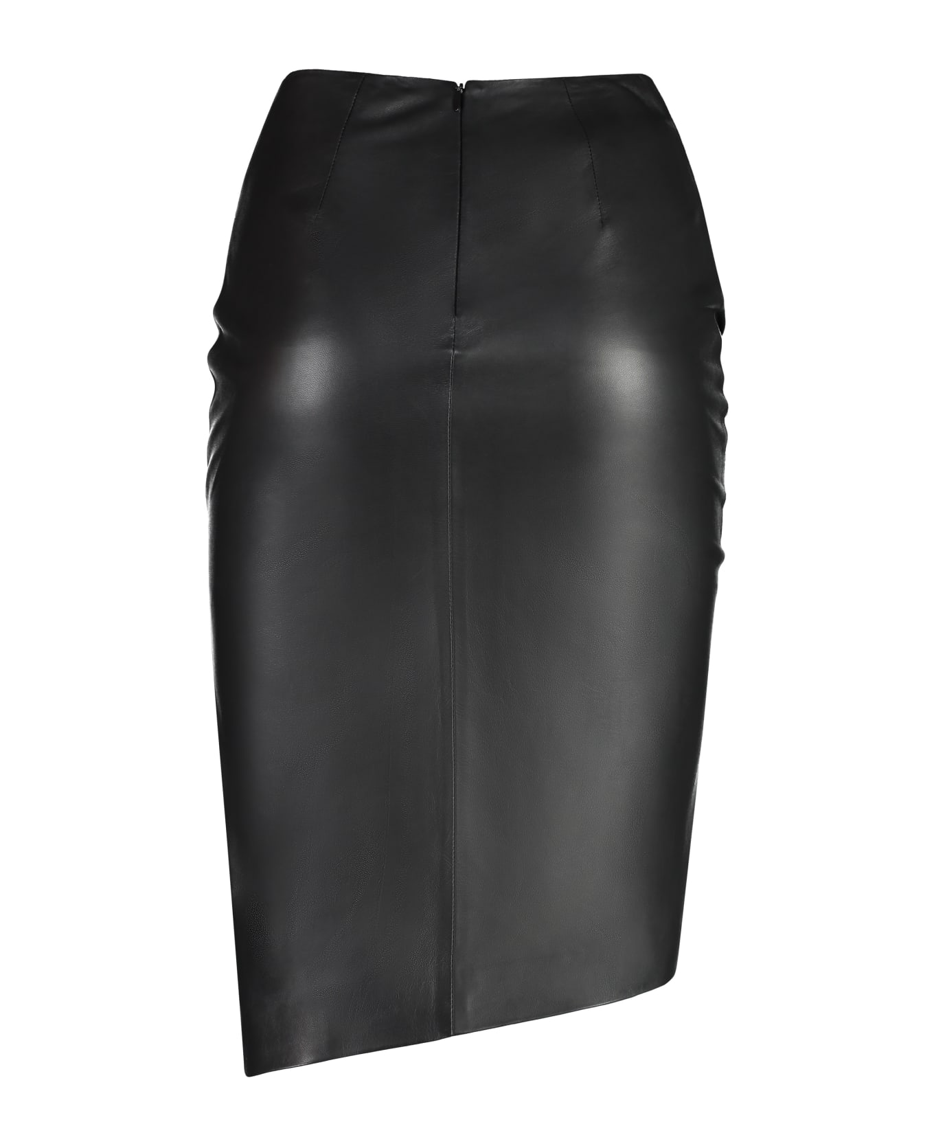 ANDREĀDAMO Leather Skirt - black