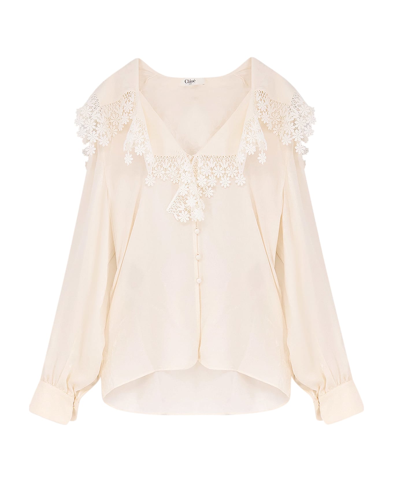 Chloé Printed Silk Shirt - Iconic Milk