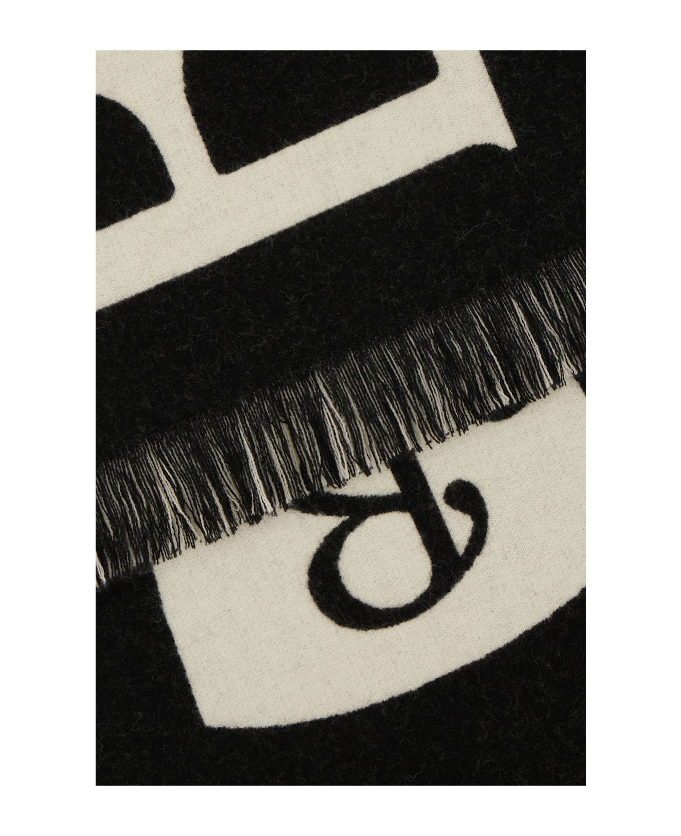 Burberry Embroidered Wool Scarf - BLACK CALICO