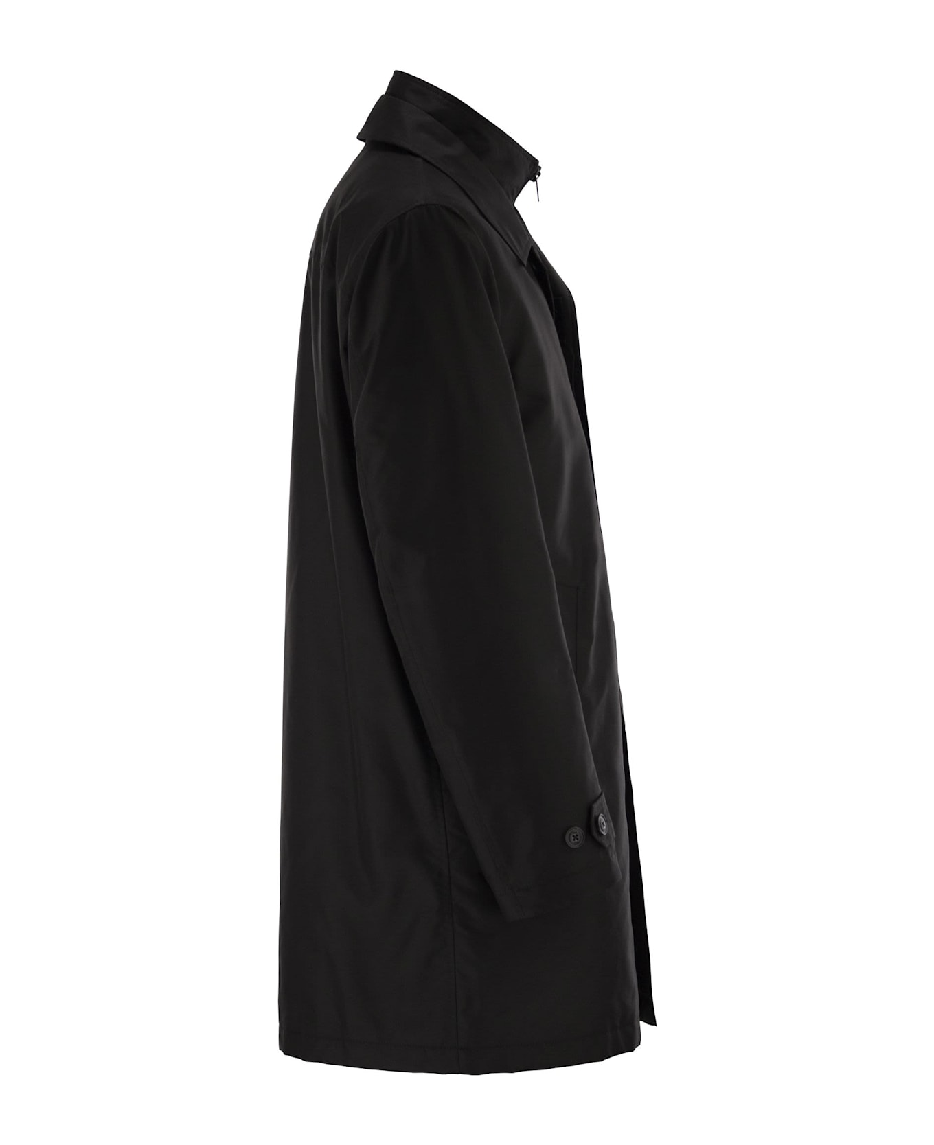Fay Morning Coat In Technical Poplin - NERO