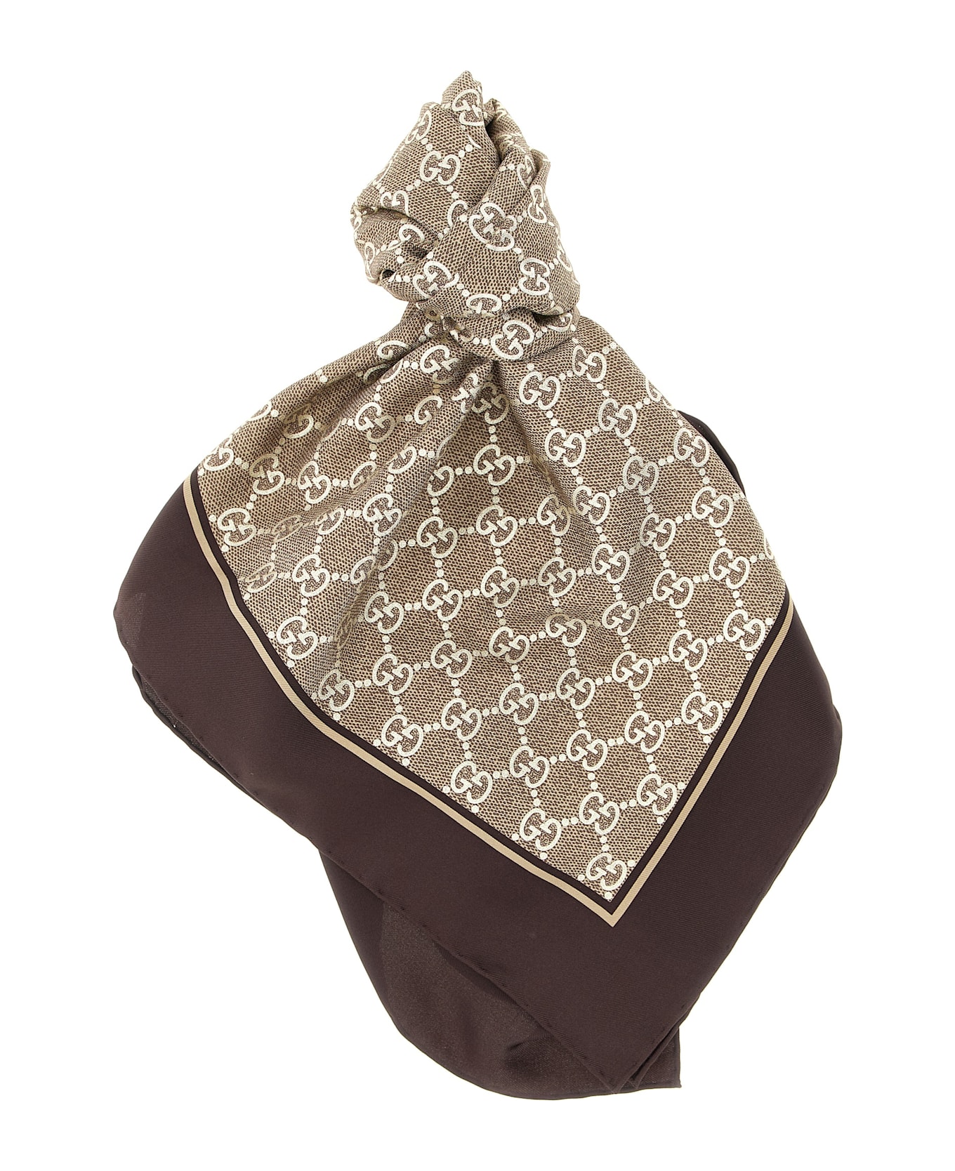 Gucci Gg Lamé Scarf - Brown