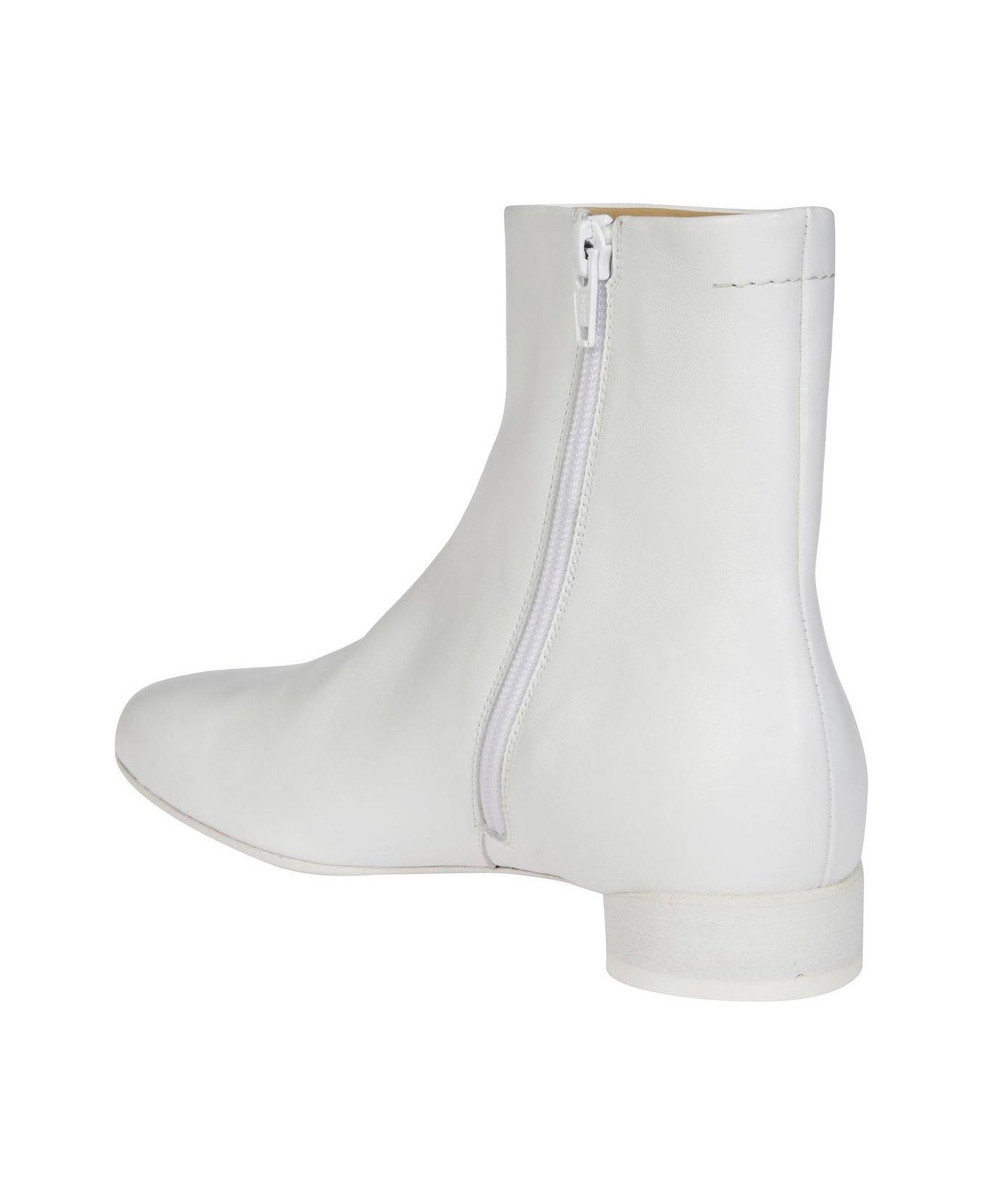 MM6 Maison Margiela Anatomic Square Toe Ankle Boots - Bianco