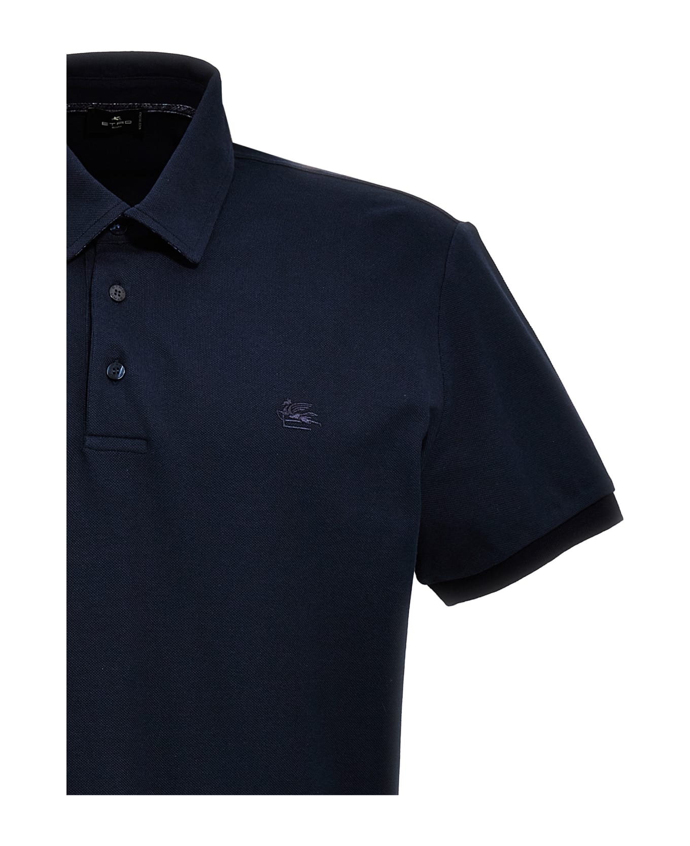 Etro Logo Embroidery Polo Shirt - Blue