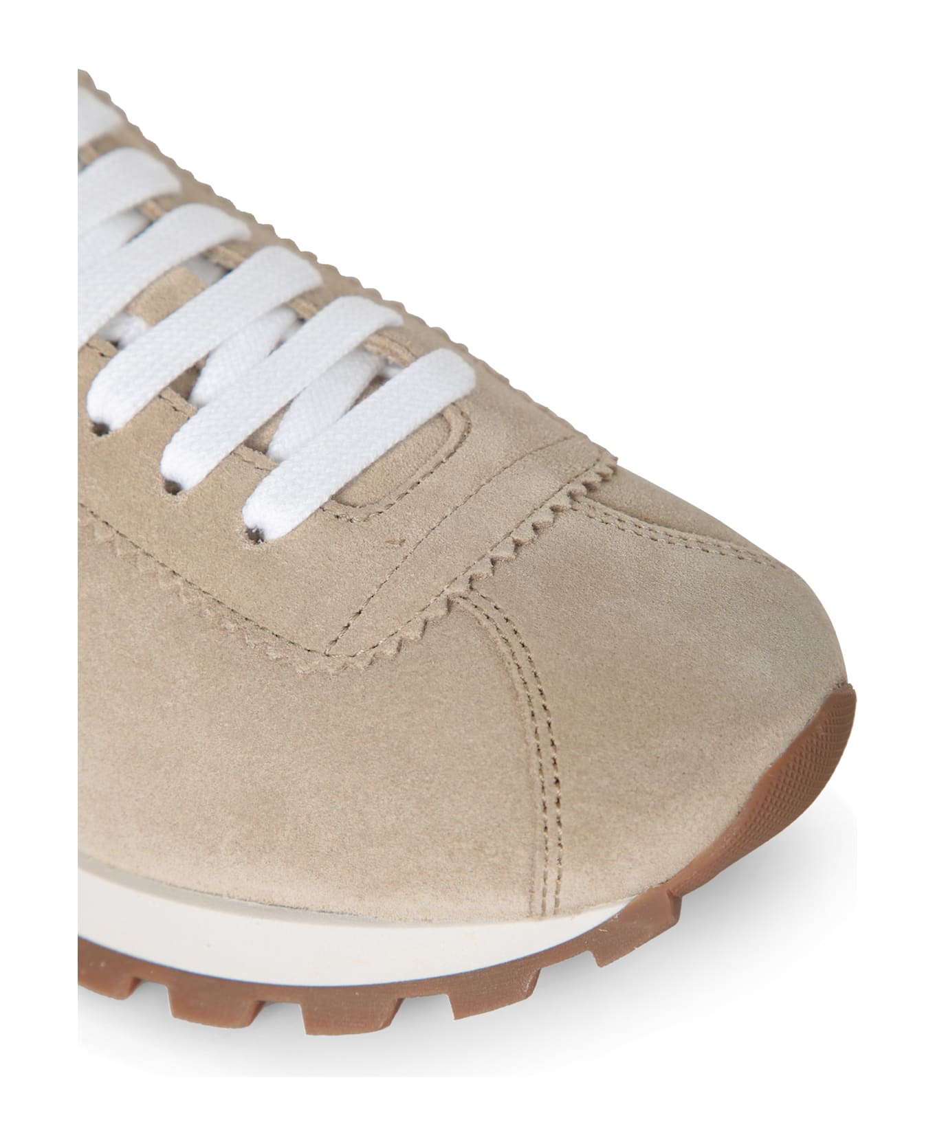 Brunello Cucinelli Monile Beige Suede Sneakers - Beige