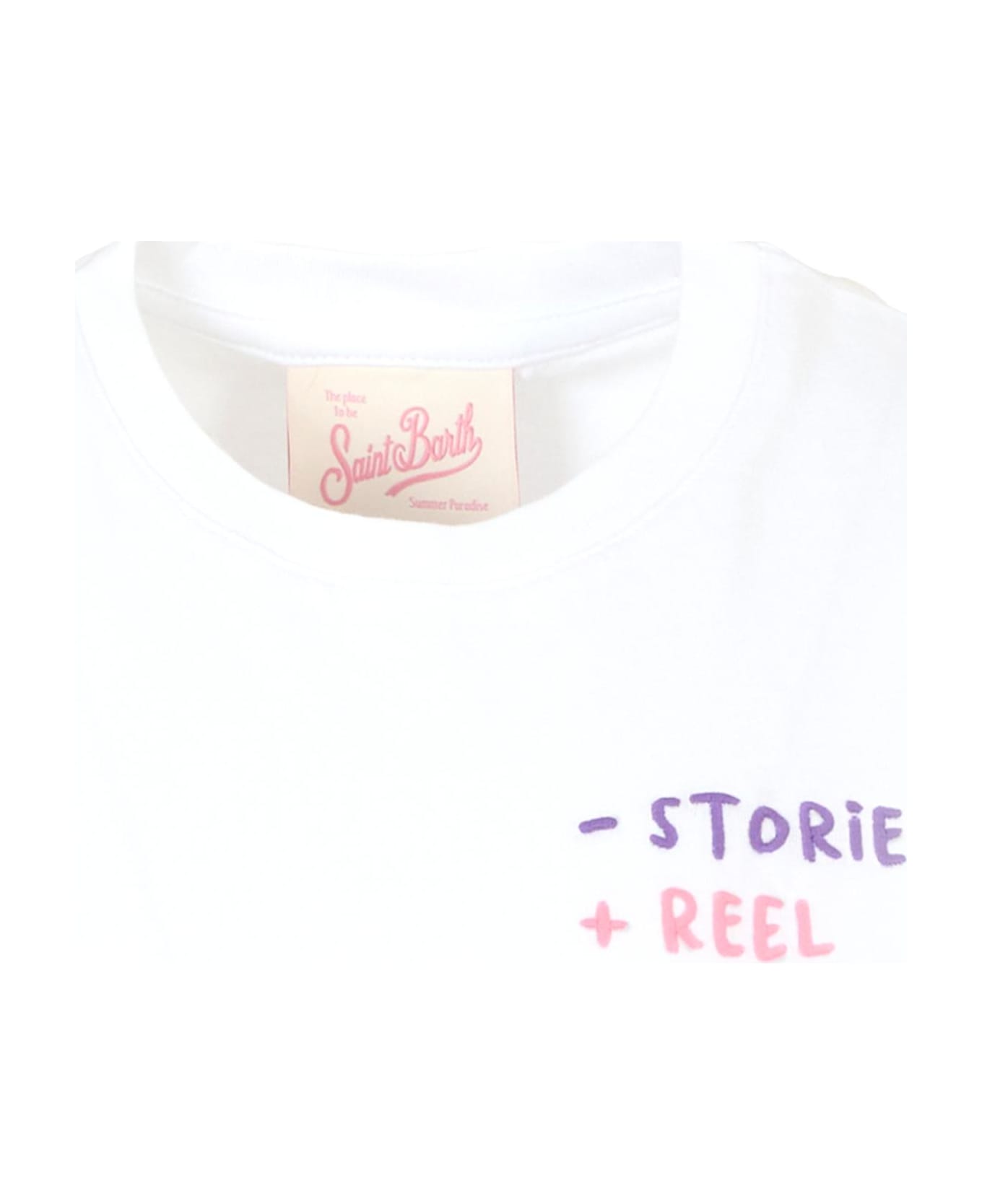 MC2 Saint Barth White T-shirt For Girl With Logo - White