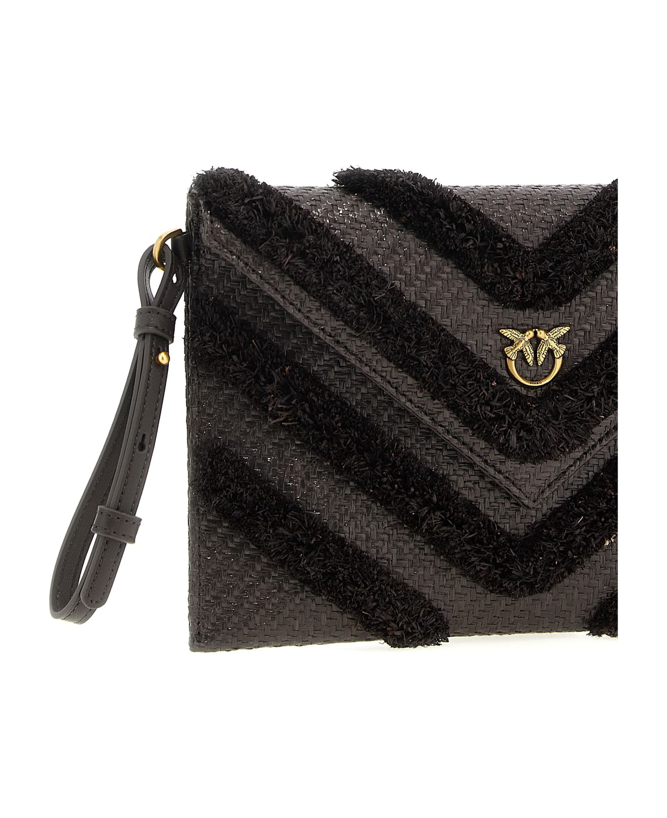 Pinko Raffia Flat Clutch - Brown