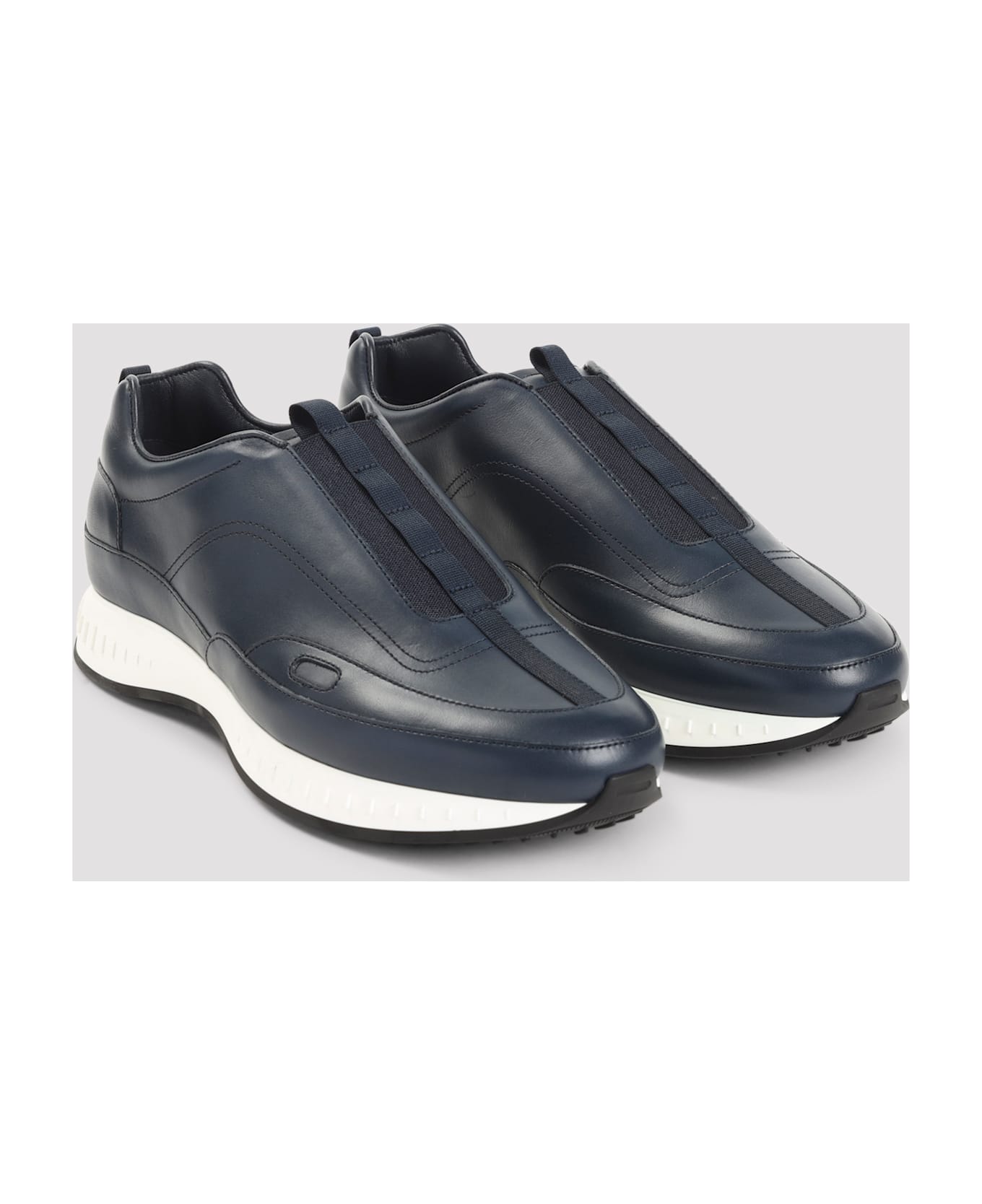John Lobb Leather Sneakers - A Navy