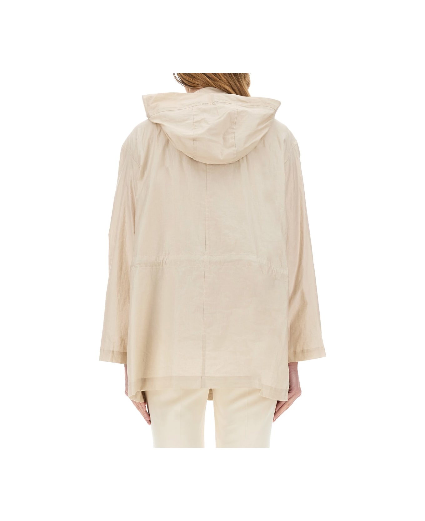 Fay Linen And Cotton Canvas Parka - BEIGE