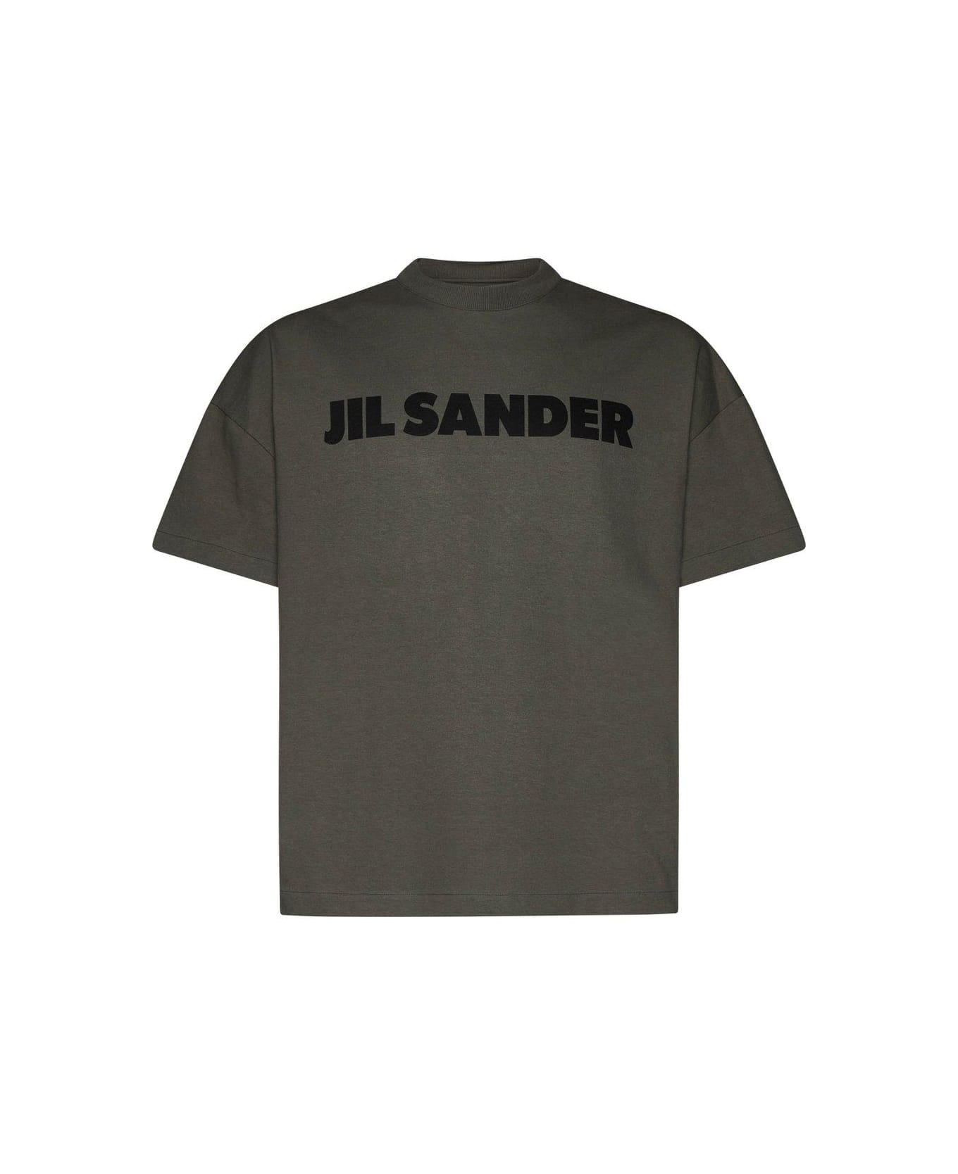 Jil Sander Logo Printed Crewneck T-shirt - Verde militare