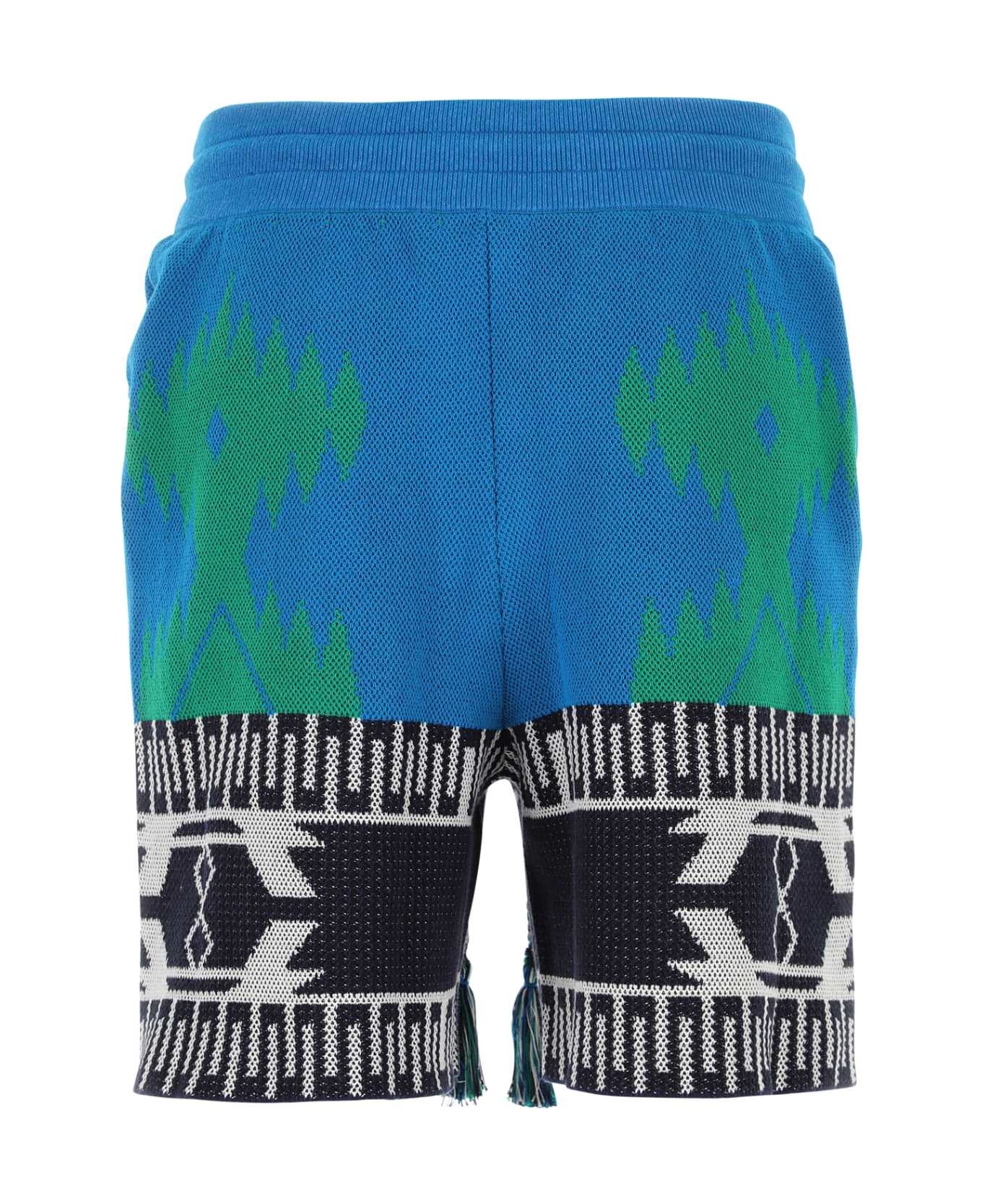 Alanui Embroidered Cotton Blend Icon Bermuda Shorts - Multicolor