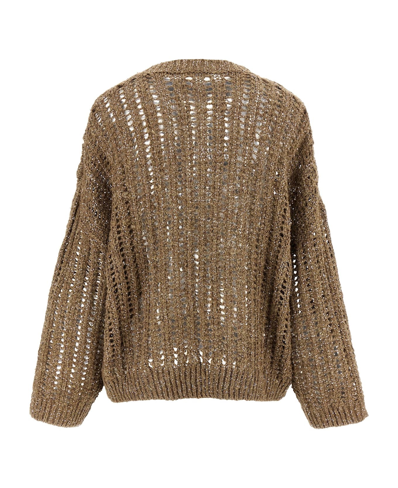 Brunello Cucinelli 
rustic Dazzling Net
 Sweater - Brown