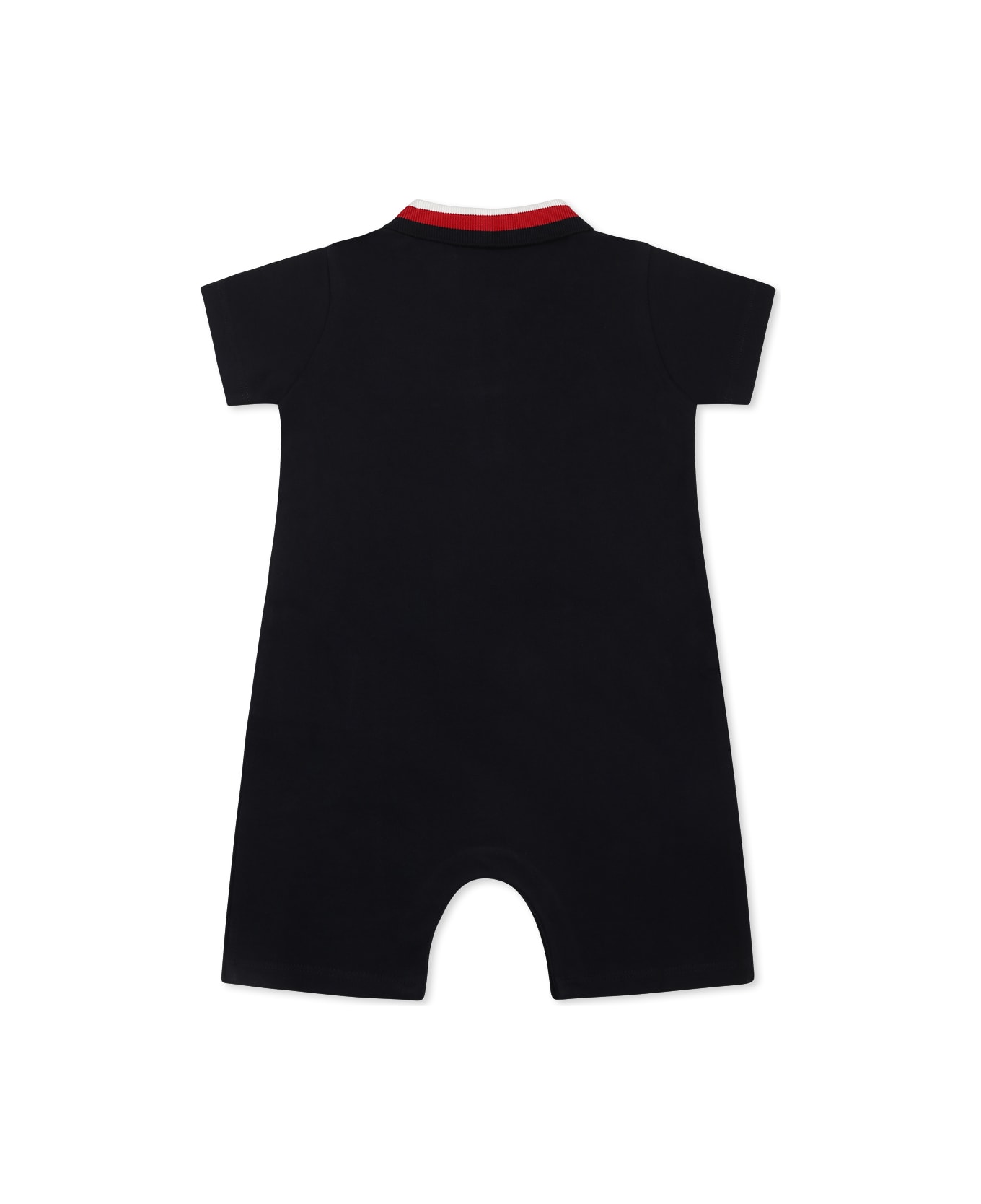 Moncler Blue Babygrow For Baby Boy With Logo - Blue