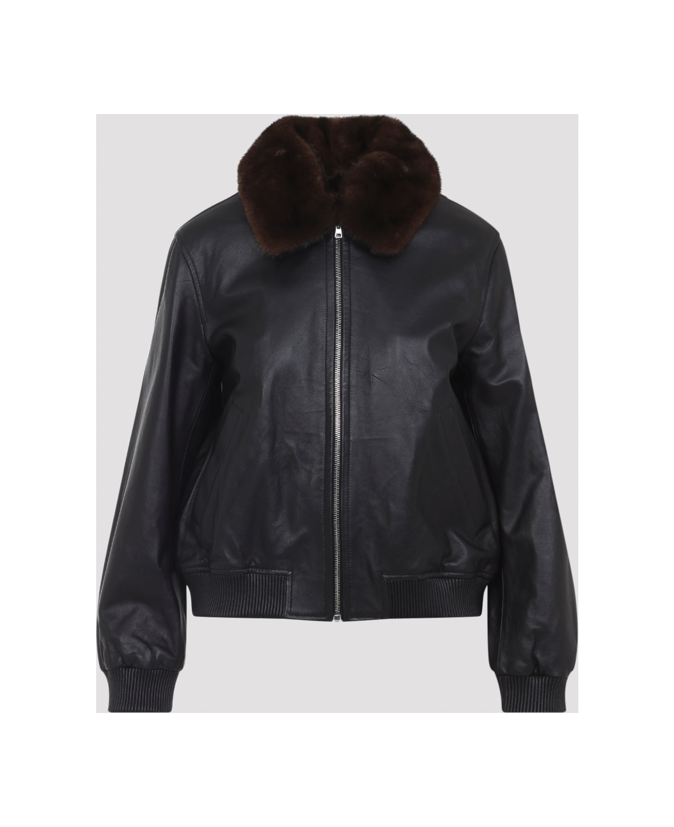 Yves Salomon Leather Jacket - Noir