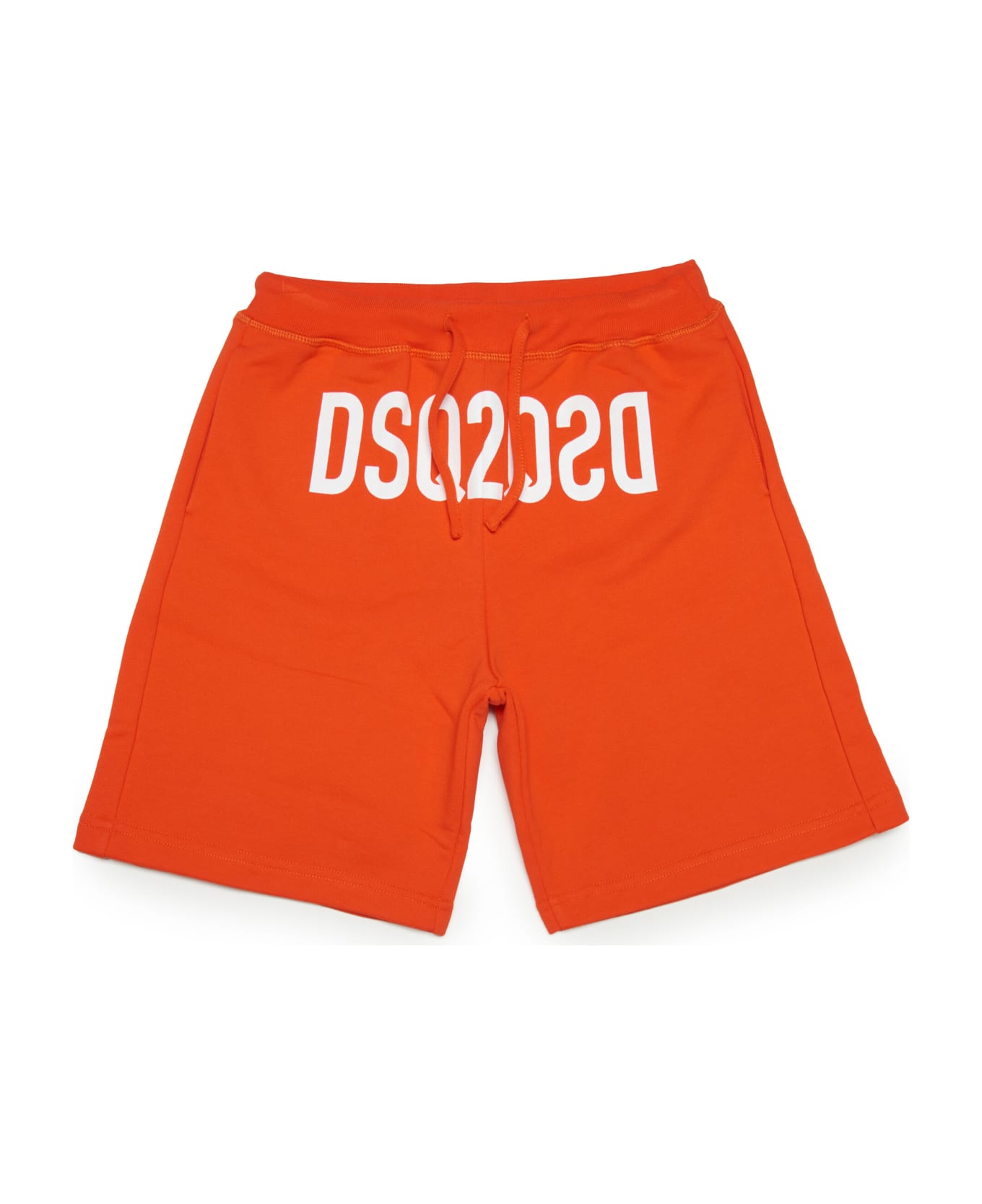Dsquared2 D2p591u Over Shorts Dsquared Red Shorts In Cotton With Logo - Cherry tomato