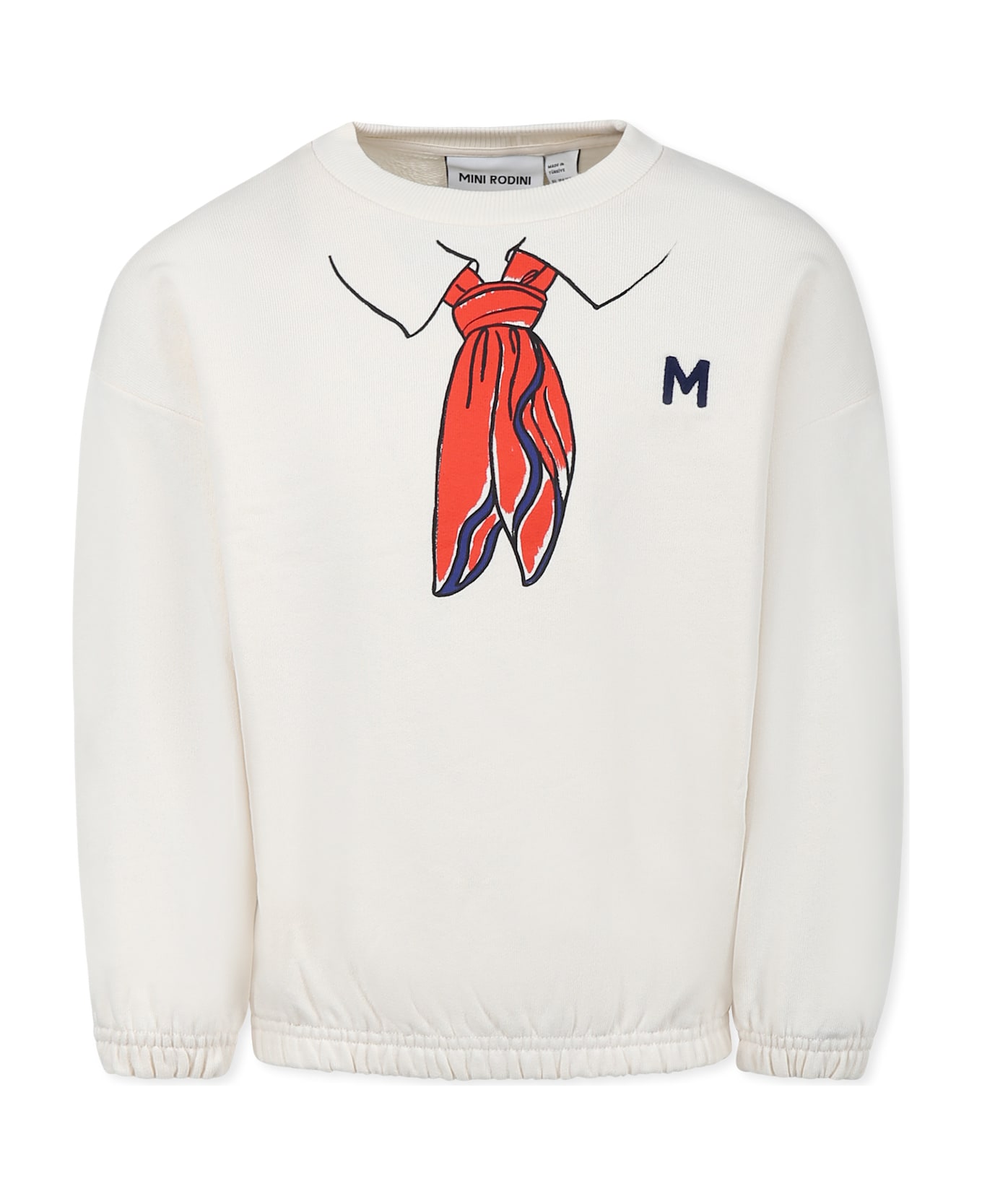 Mini Rodini Ivory Sweatshirt For Kids With Scarf Print - Ivory